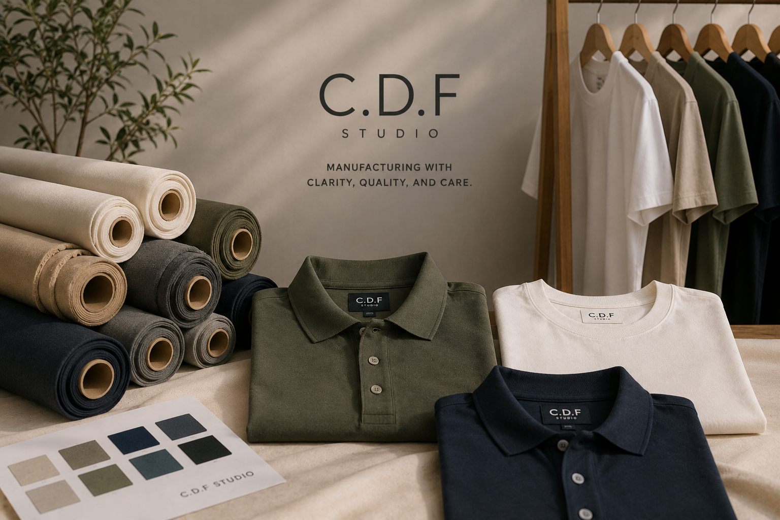 Fabric selection in a clothing production studio